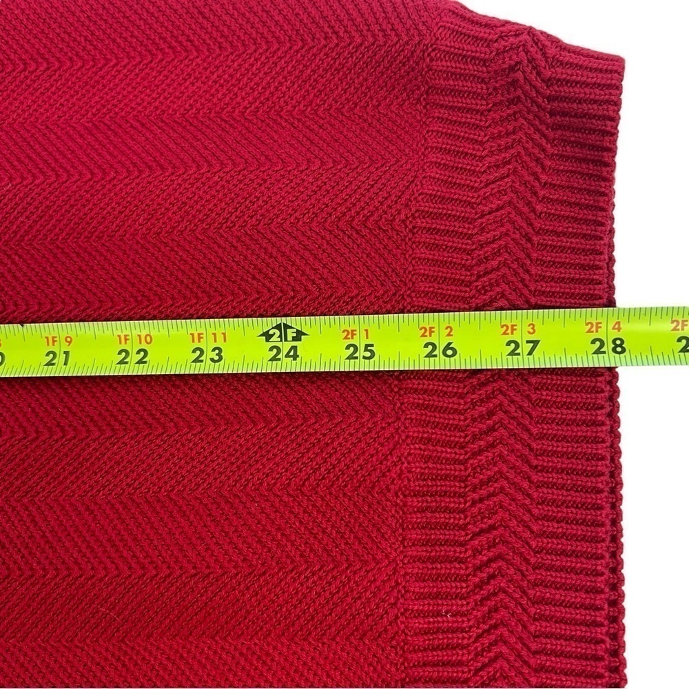 Chaps Ralph Lauren Men’s Pullover Sweater Sz Medium Color Red Stretch Chunky - Picture 8 of 10